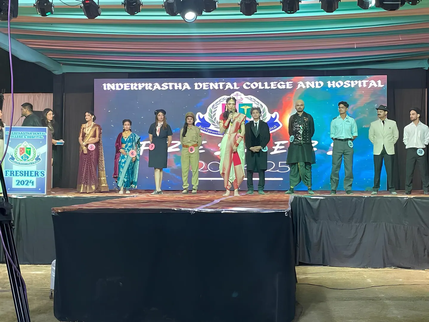 Students performing at the freshers' celebration